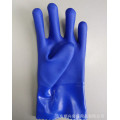 Guanti in PVC blu con finitura sabbiata impregnata 27cm