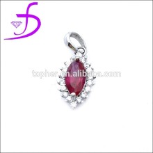 Handmade Designer Gemstone Charms Jewelry Ruby Silver Charms Pendant