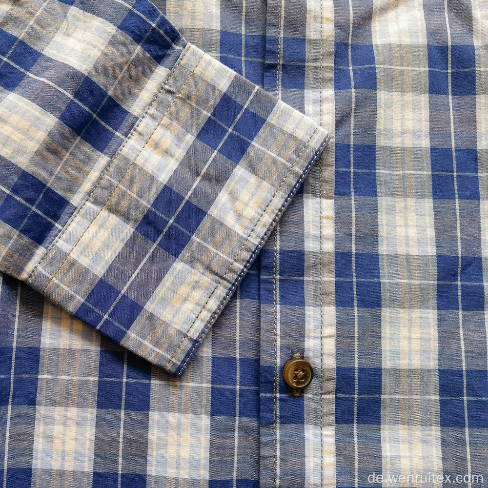 Plaid Herren Langarm Shirt 100% Baumwolle Daily Shirts