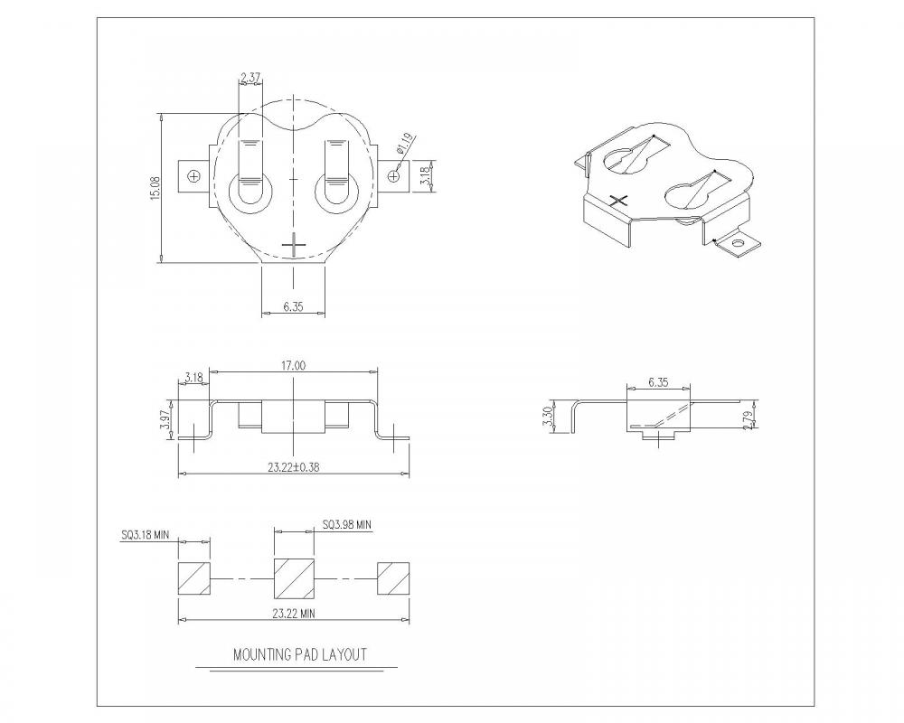 BS-M-NI-R-3012 16mm SM COIN CELL Clip