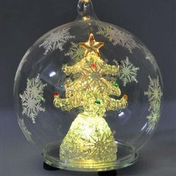 Christmas LED Clear Ball, Color-changing Glass Ball for Christmas Gift