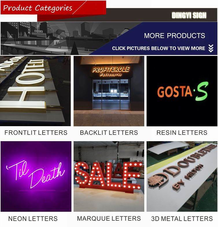 Wholesale Well Fabricated Mirror Finished Frontlit Gold Outdoor Letter Sign