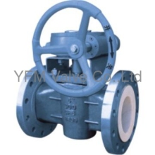 Manual PFA Lined Through way Cock Valve plug valves