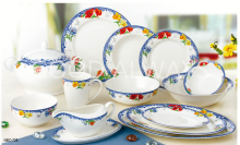 New bone china tableware with flower design
