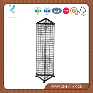 Fee Standing Triangular Slat Grid Tower Display