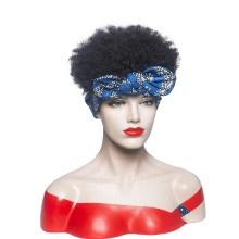 Hot Selling Short Kinky Puff Headband Wig for Black Women Afro High Puff Wigs with Drawstring