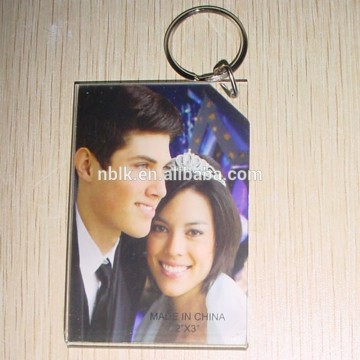 Hot Sale Acrylic Photo Frame Keychain, clear acrylic Photo frame keychain