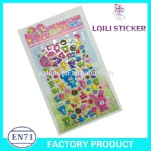 2015 custom puffy sticker for children diy,bear and rabit design puffy sticker