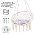 White Garden Outdoor Rope Swing Chair