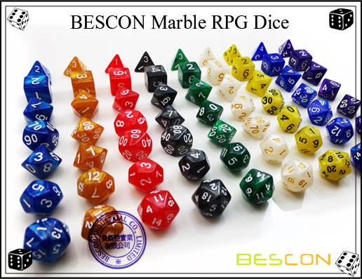 BESCON Marble RPG Dice Set