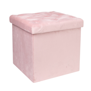 Bailey Furniture Pink Plush Storage Stool