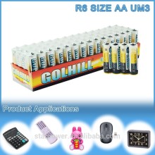1.5v dry battery r6 um3 size aa pvc jacket battery