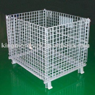 Wire mesh steel stacking containers