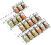 Acrylic Spice Jar Rack Organizer for Cabinets and Drawers