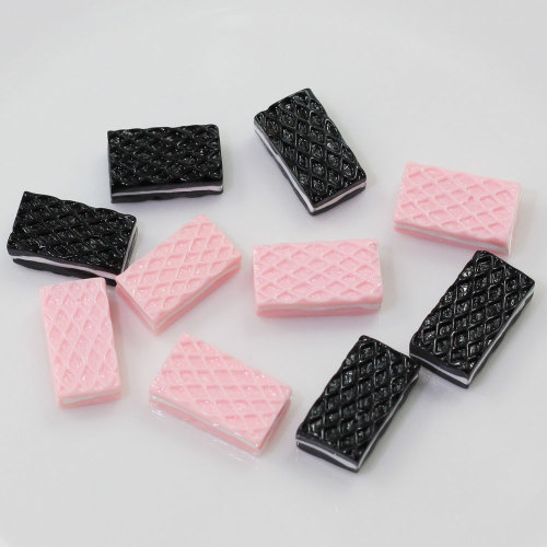 100pcs/bag Flat back Sandwich Cookies Shaped Resin Cabochon For Handmade Craftwork Decor Beads Charms Phone Shell Decor