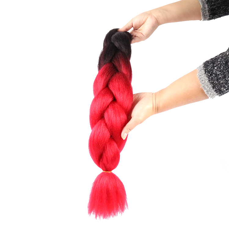 Julianna 24 Inch Wholesale Bulk 3 Tone Yaki Ultra Jumbo Hair Braid Ombre Color Fiber Synthetic Hair Braiding Hair