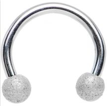 Sandblasted Steel Horseshoe Barbell Ring