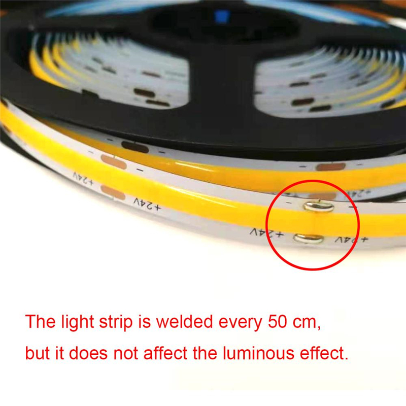 مصنع تخصيص COB Flex Strips مرنة مضاد للماء 384 LEDS/M FPC COB LED ضوء