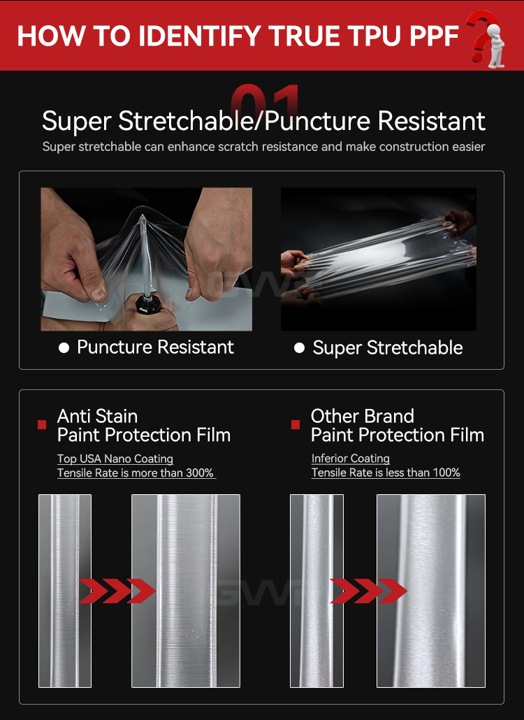 Película protectora clara para coche clear protective film for car