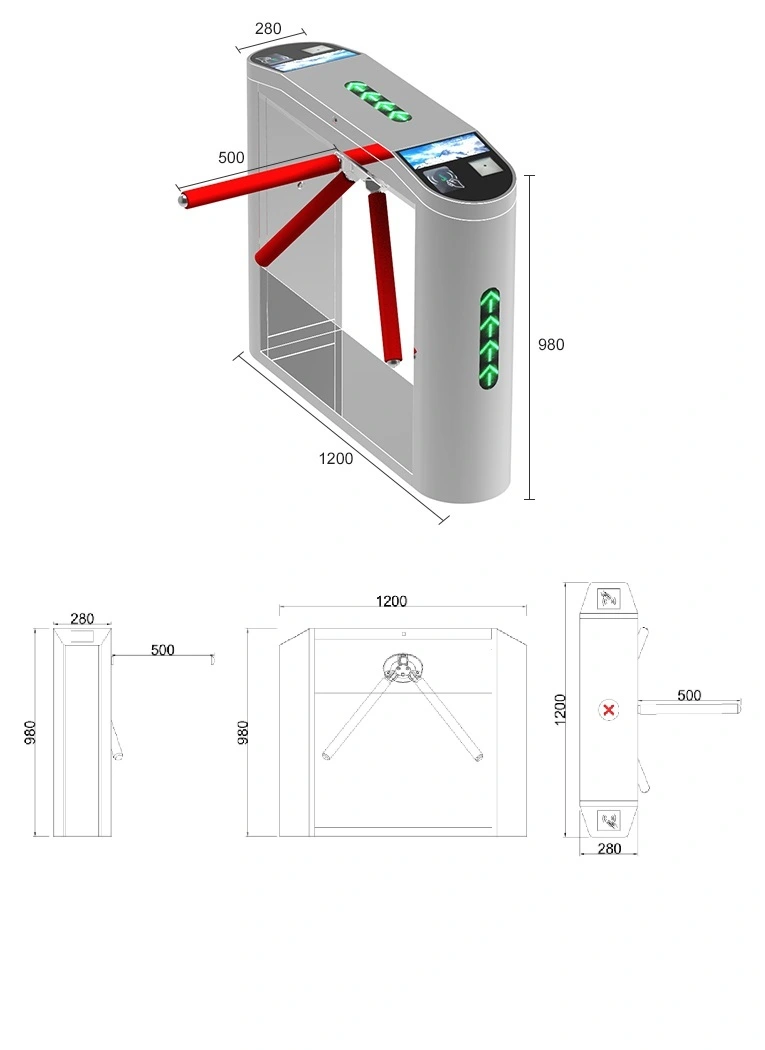 Smart Auto Barrier Tripod Turnstile for Government Facilities 