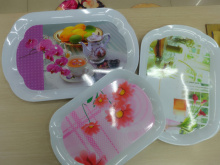 melamine service feed tray  with print for export 11 13 15 inch
