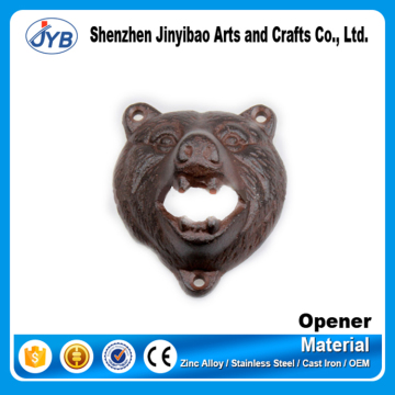 Custom metal bottle opener promotion cast iron bear head metal bottle beer opener