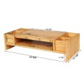 Bamboo 2-Tier Monitor Stand Riser avec organisateur de stockage réglable