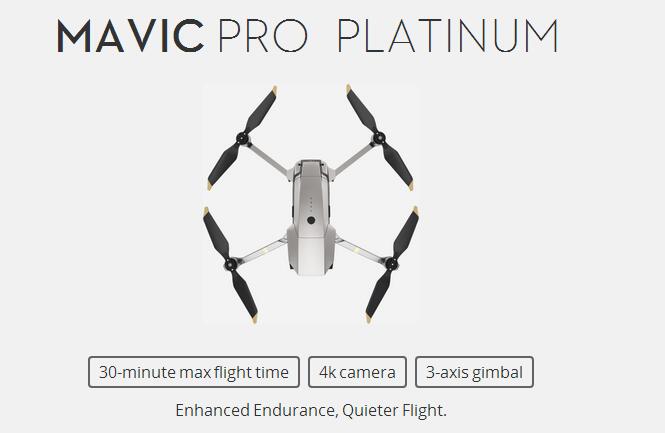 In stock Brand New DJI Mavic Pro Platinum drone quadcopter