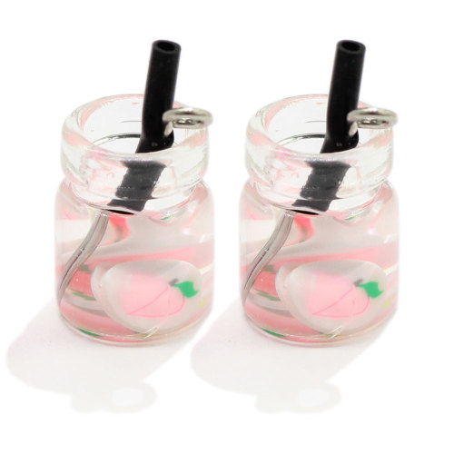 Boba Slime Additieven Hars Melk Thee Cup Charms Hanger Voor Sieraden DIY Handgemaakte Oorbellen Armband Ketting Maken