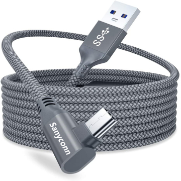 Right Angle USB 3.2 Type C Data Cable for Oculus Rift S CV1 Headset (5M/16FT and 6M/20FT)