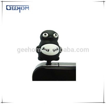 cute pvc dust plug custom cartoon anti dust plug for mobilephone