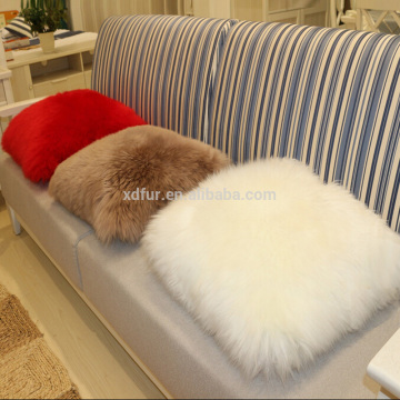 genuine New zealand sheepskin lamb fur 45x45 throw pillows, cushion pads for chair, sofa seating