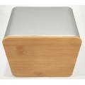 Square Cookie Tin Box with Wood lid