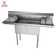 two compartment stainless steel commercial kitchen sink
