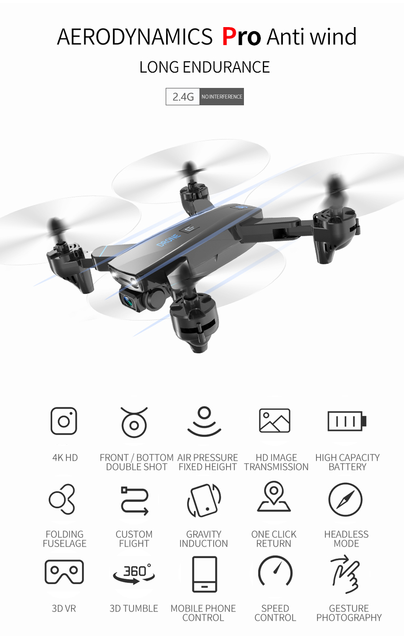 2020 new item CSJ S173 2.4G Wifi FPV Foldable Professional quadcopter drone 12mins flight With Camera Height Hold Mode