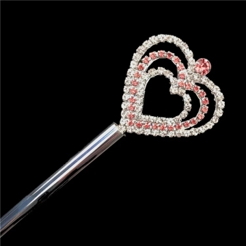 Heart crystal scepters for pageant