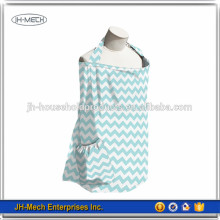 Blue and white zig and zag nursing cover breast feeding cover