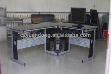 Good MDF and metal two person office computer desk