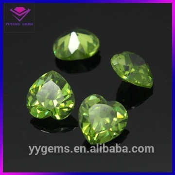 Apple Green Heart Shape Cubic Zirconia Wholesale Price CZ Stones