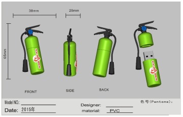 Novelty Design Memory Stick Fire Extinguisher USB Disks USB Memories