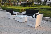 4pcs aluminm base PE rattan weaving stylish sofa