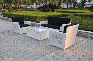 4pcs aluminm base PE rattan weaving stylish sofa