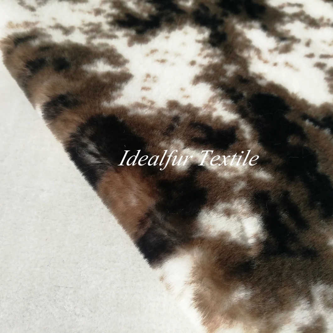 Three Color Printing Imitating Marble Rabbit Fake Fur