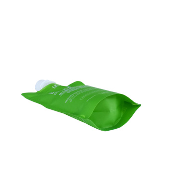 リサイクル可能なグリーンスタンドアップスパウトキャップ液体ジュースポーチ