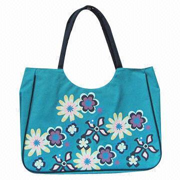 Beach Bag with Flower Pattern, Suitable for Promotional Purposes, Made of Cotton