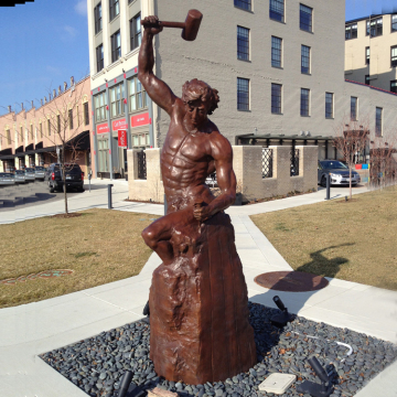 Famous metal casting craft reproduction bronze self made man sculpture for garden