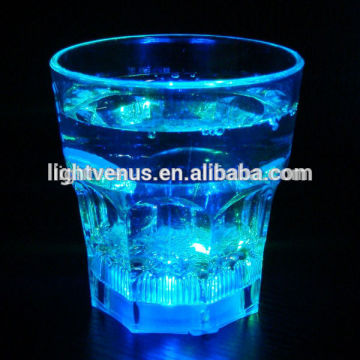 multi color change LED luminous glass cup drinkware for KTV Bar promotion