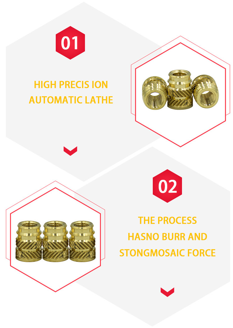 M6 hot compressed knurled  brass insert nut