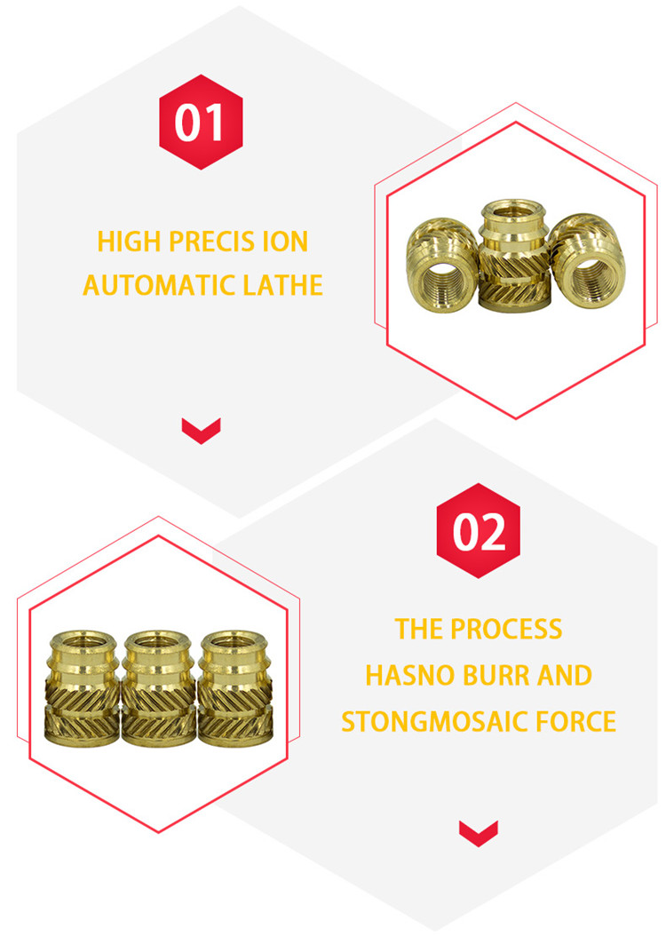 m2.5 압축 널링 황동 인서트 너트