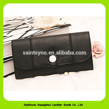 16953 Unsex luxury Retro black color pu leather travel wallets